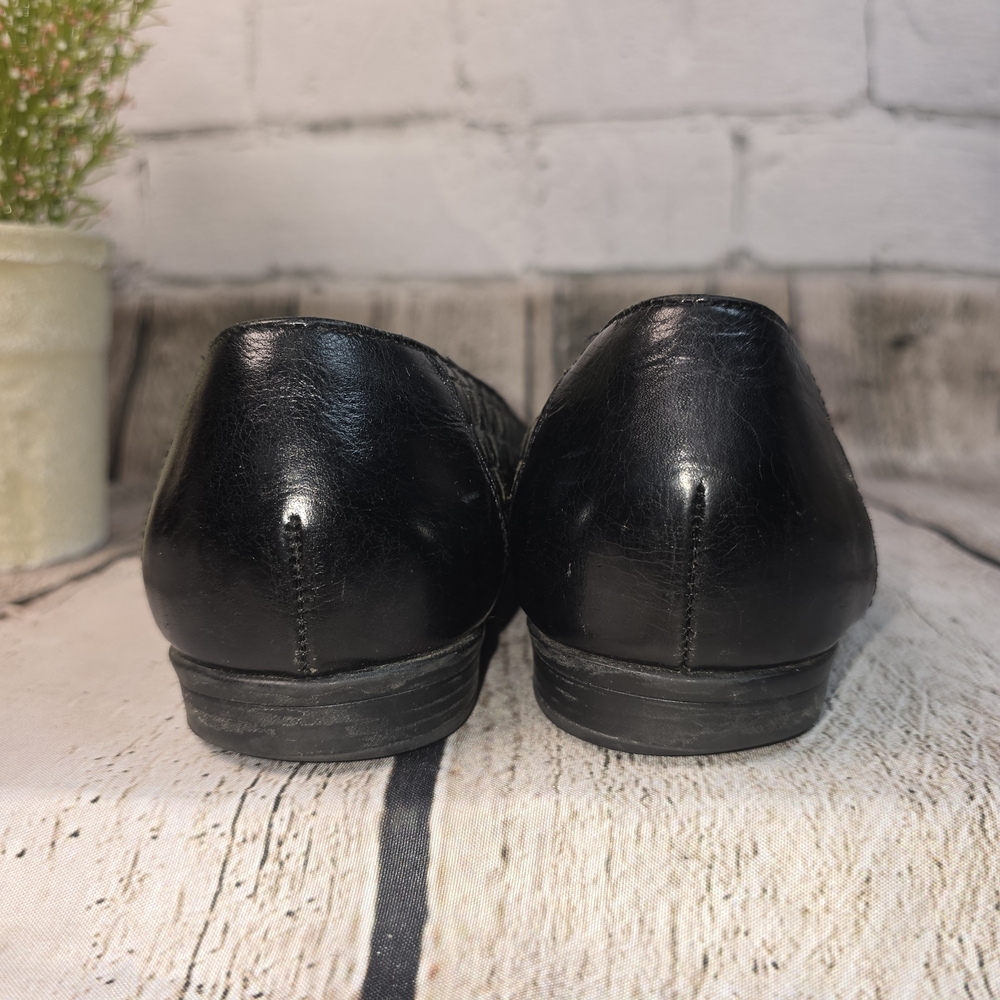 Trotters Black Woven Slip On Loafers Leather Womens Size 9 - Picture 8 of 10